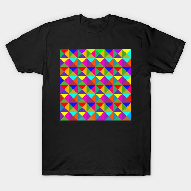 bright colorful geometrical pattern T-Shirt by pauloneill-art
